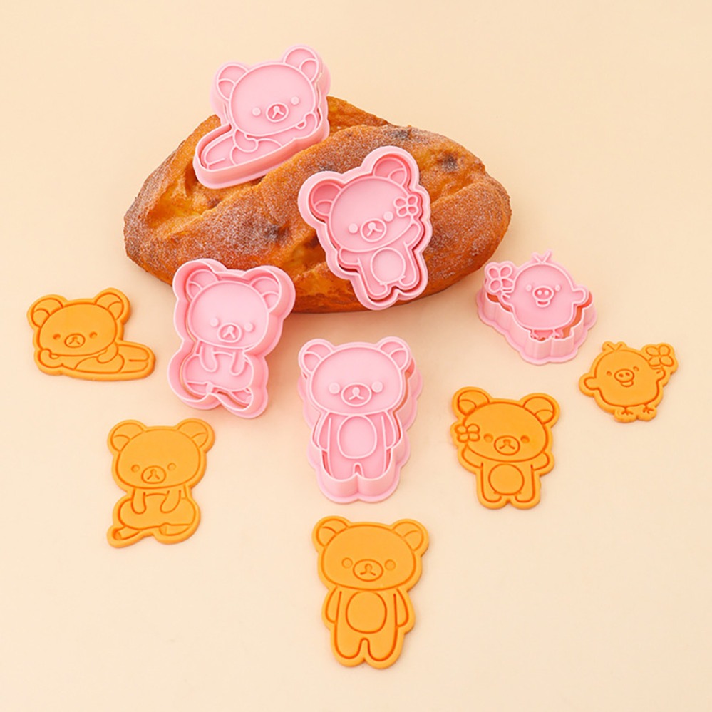 Commercial Kitchen Items - Koekjesvormpjes Cartoon Beer Biscuitvorm Stempel Keuken