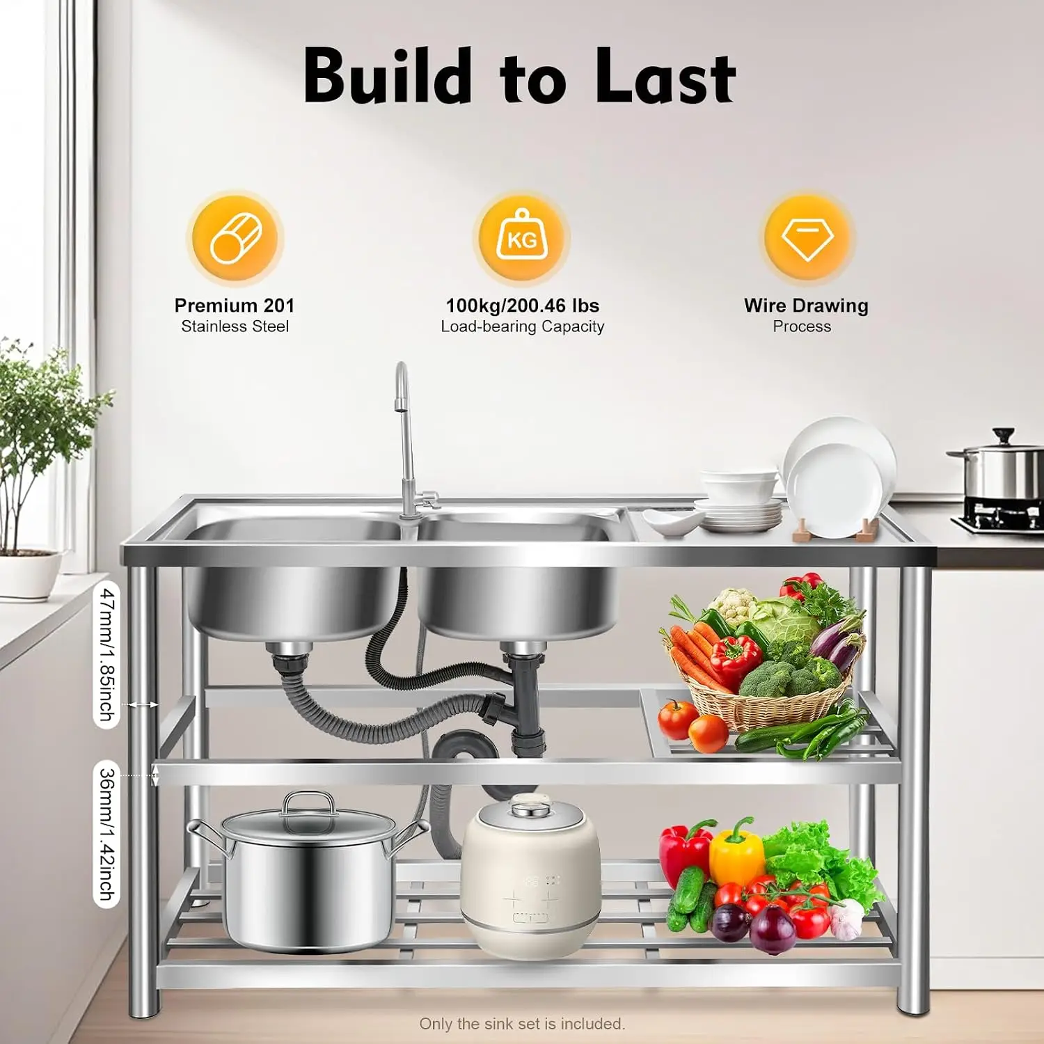 3-laags vrijstaande roestvrijs - Commercial Kitchen Sink recensie en prijs