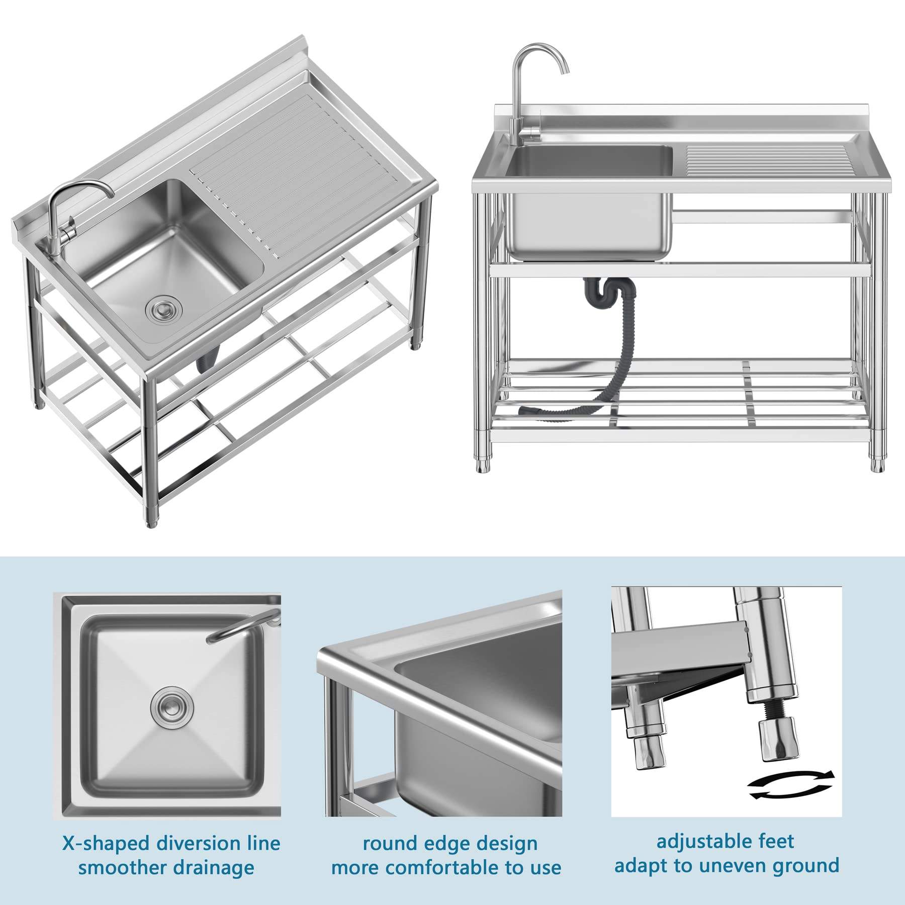Topverkochte RVS commerciële s - Commercial Kitchen Sink recensie en prijs